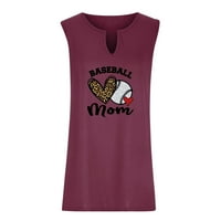 Mamine bejzbolske Majice, Ženska ležerna Majica Bez rukava s printom slova, Plus size ljetni vrhovi, modna široka