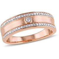 Dvoredni zaručnički prsten od ružičastog zlata s dijamantom od 10 karata
