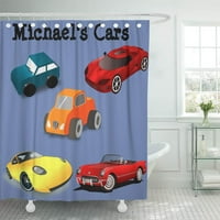 Žuti automobili personalizirani dječji igrački automobili plava crvena Organiziraju kupaonicu za kupanje tuš zavjesa
