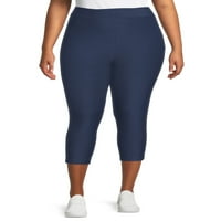 Terra & Sky Women's Plus Veličina mekana tužena Capri gamaša, 2-pack