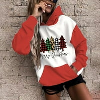 Sretan božićni tiskani kapuljača u boji, džemper dugih rukava hoodie hot6sl4486729