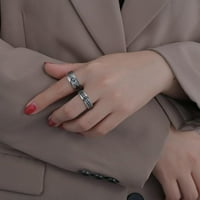 Prstenovi od nehrđajućeg čelika za muškarce i žene, Vintage široki prstenovi, vjenčani prsten prijateljstva, prstenovi