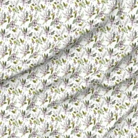 Tkanina od tkanine-grančice lavande cvjetaju u cvjetnim cvjetovima ljubičaste boje s otisnutim laticama pamučna