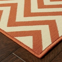 Geometrijski vanjski tepih od 2' 4'narančaste Bjelokosti