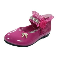 Cipele za djevojčice, cvjetne kožne cipele za djevojčice, jednobojne mekane plesne cipele za princezu