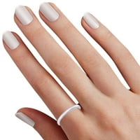 Jednostavan lijepi zaručnički prsten okruglog oblika od punog bijelog zlata 14k veličina prstena - 7,5