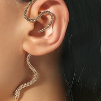 ; Kopča za uši bez rupa Vintage cirkonske naušnice u obliku zmije za žene pretjerane lažne hrskavične manšete