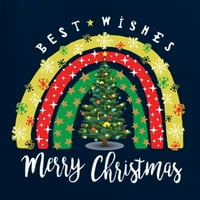 Wild Bobby, Sretan Božić najbolje želje ružni božićni džemper Unise Crewneck Graphic Twichirt, mornarica, xx-velika