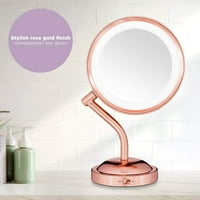 Kozmetičko ogledalo s LED osvjetljenjem, zumiranje, ružičasto zlato od 94 inča