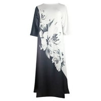 Haljine za žene, Obična sunčana haljina srednje duljine bez rukava s okruglim vratom, bijela 2 inča