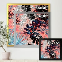 DesignArt 'Sažetak tropska cvjetna patchwork II' tropski uokvireni umjetnički tisak