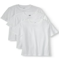 Jednobojna majica s okruglim vratom i kratkim rukavima za dječake, 3 pakiranja, veličine 4 - i haskija