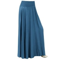 jesenske haljine za žene, jednobojna plisirana suknja s elastičnim pojasom, Vintage haljina A kroja, široke duge