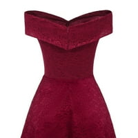 Zlekejiko vintage modna cvjetna tanka haljina Žene ležerna čvrsta čipka šuplja izvađena haljina za zabavu čipkaste