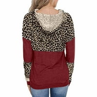Ženska ležerna leopard-tiskana hoodie s dugim rukavima s dugim rukavima Wearthoodie hot6sl4485656