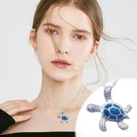 Yinguo morska kornjača ocean plava vatra Opal inlay srebrni nakit ogrlica
