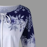Modne ženske majice s rukavima s rukavima s printom Plus size bluze majice s ključanicama