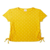 Wonder Nation Girls Side Cinch majica s kratkim rukavima, veličine 4- & Plus