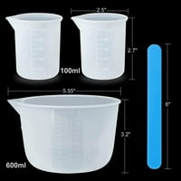 600 ml 20oz Smole za miješanje smole, 100 ml mjerne čaše, štapić za miješanje silikona, komplet za miješanje epoksida