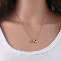 Personalizirana ogrlica s inicijalima okruglog zviježđa-nakit s ugraviranim simbolom Zodijaka-Božićni poklon za