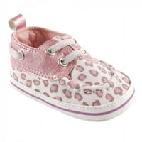 Cipele za krevetić za djevojčice u Australiji, ružičaste s leopard printom, 6 mjeseci