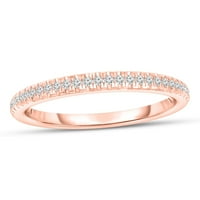 10K okrugli dijamantni prsten za obljetnicu od ružičastog zlata od 10k