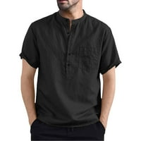 crne Polo majice za muškarce Muška ležerna košulja kratkih rukava s ovratnikom i džepom