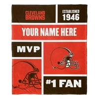 Cleveland Browns NFL ColorBlock Personalizirana deka za odbacivanje svilenog dodira