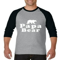 Arti - muške majice za bejzbol na rukavu Raglan, do veličine 3xl - Papa medvjed