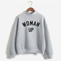 dmqupv žene y2k hoodie zip up grafička dukserica kapuljača ženske dukseve dugih rukava u boji blok creva džemperi