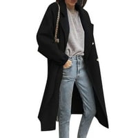 Ženski kaput od zimske vune tanki kaput Ženska jakna ugrađeni dugi kaput jednobojna klasična široka gornja odjeća