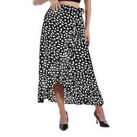 Maksi suknje za žene visokog struka, suknja s križnim cvjetnim volanima