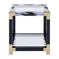 25 24 25 završni stol od bijelog brušenog zlata i prozirnog stakla
