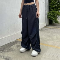 Žene Plus size rasprodaja ženske jednobojne hlače hipi punk hlače ulična odjeća široki kombinezoni s džepovima