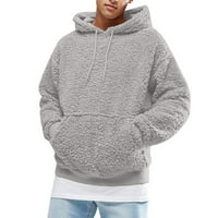 Dukserice za muškarce, velike i visoke, zimski džemperi s kapuljačom od pliša i runa, vrhovi dugih rukava