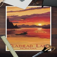 Jezero Flathead, Montana, Los na zalasku sunca