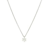 ogrlica s privjeskom od snježne pahulje, lanac ključne kosti, svijetlo temperamentno srebro