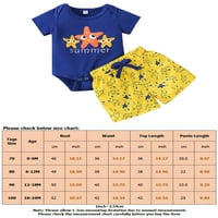 Opuštena ljetna odjeća s printom Američke morske zvijezde za malu djecu, svečani kostim s kravatom, domaći vrhovi