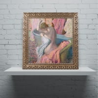 Zaštitni znak likovna umjetnost Sjedeći Bather 1899 Canvas Art by Edgar Degas, zlatni ukrašeni okvir