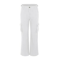 2 ženske teretne hlače za planinarenje, Ležerne hlače s elastičnim pojasom i džepom na vezici, široke hlače, pokloni