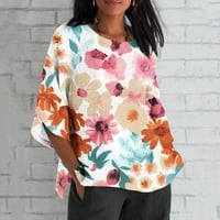Cvjetni tisak tunika posada vrhovi vrata plus veličina labave bluze prodajne zazor košulje 3d print grafički odmor
