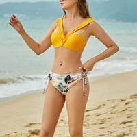 Kupaći kostim u kupaćem kostimu, Ženski Bikini, ženski modni podijeljeni bikini s printom lišća, minimalistički