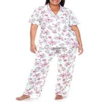 Ženski tropski pidžama Set kratkih rukava s kratkim rukavima