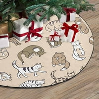 Prekrasna prostirka za božićno drvce s uzorkom mačaka za ukrašavanje blagdanskih zabava u zatvorenom i na otvorenom