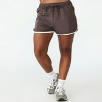 Na ženskim sportskim kratkim hlačama u retro smeđoj boji Plus veličine