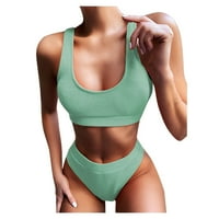 Ženski bikini kupaći kostim solidne boje odjeće za plažu Ljetna modna odjeća za djevojčice trokut kupaći kostimi
