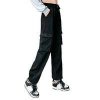 Ženske široke hlače ženska odijela za hlače ležerni ženski sportski joggeri podstavljeni slovima s džepovima tople
