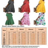 2 / ženske maksi haljine kratkih rukava boemski cvjetni sarafan haljina od tunike na plaži u točkicama ljetna